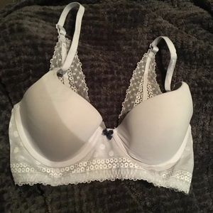 Lacy baby blue push-up bra